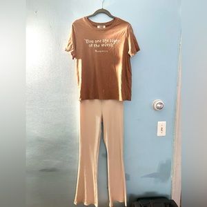 Forever 21 shirt and flare bottoms